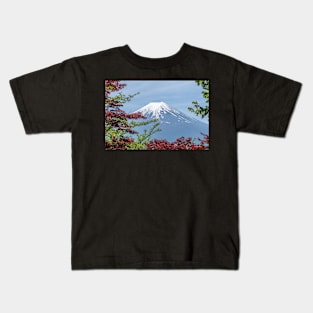 Tokyo Mountain Retreat - Aesthetic View of Mount Fuji Kids T-Shirt